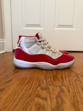 Jordan Retro High-Top Sneakers in Red and White